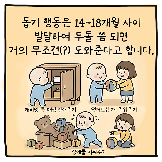 아이들의 돕기 본능 카툰 3